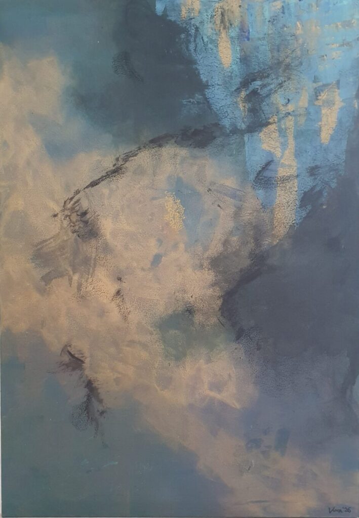 Im All Acrylfarne und Ölkreide auf leinwand 70 x 100 cm